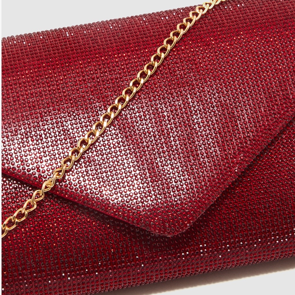 ALDO Geaven Red Stone Embellished Clutch